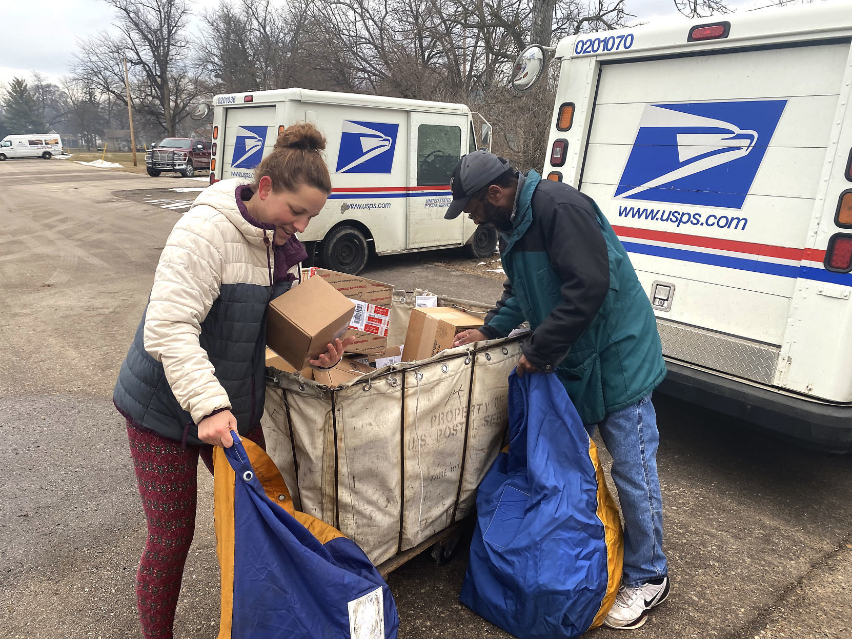 Post office next to apartment fire